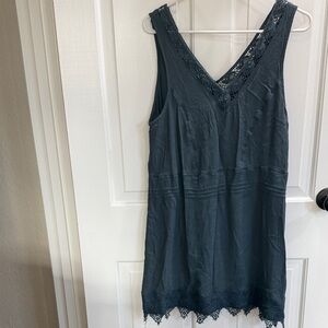 Lace Trim Sleeveless Dress